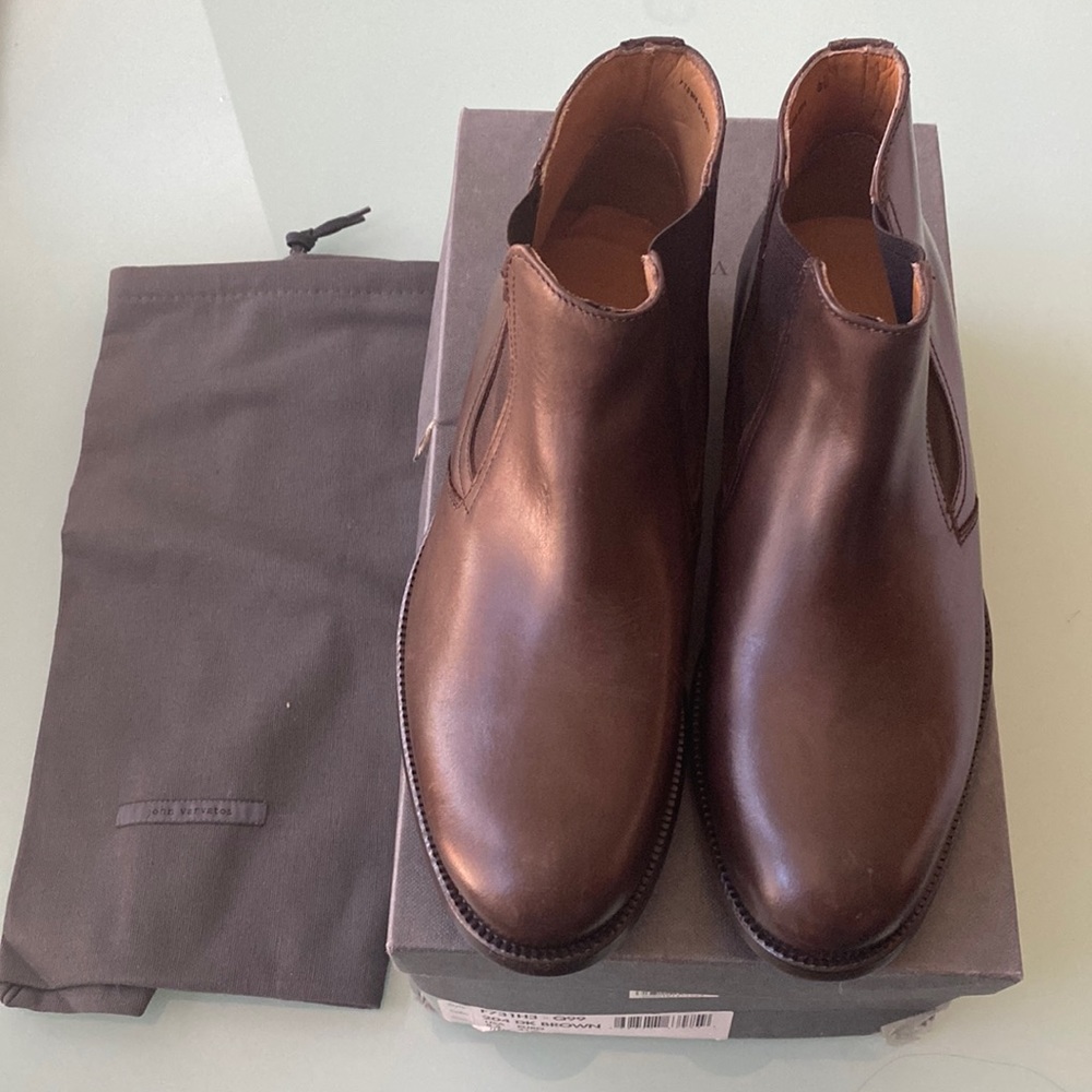 John Varvatos dark brown leather men 8.5